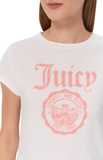 Хлопковая футболка SPORTY AND RICH, арт. T0111716691WH97/JUICY EMBLEM ESSENTIALS TEE, фото 5