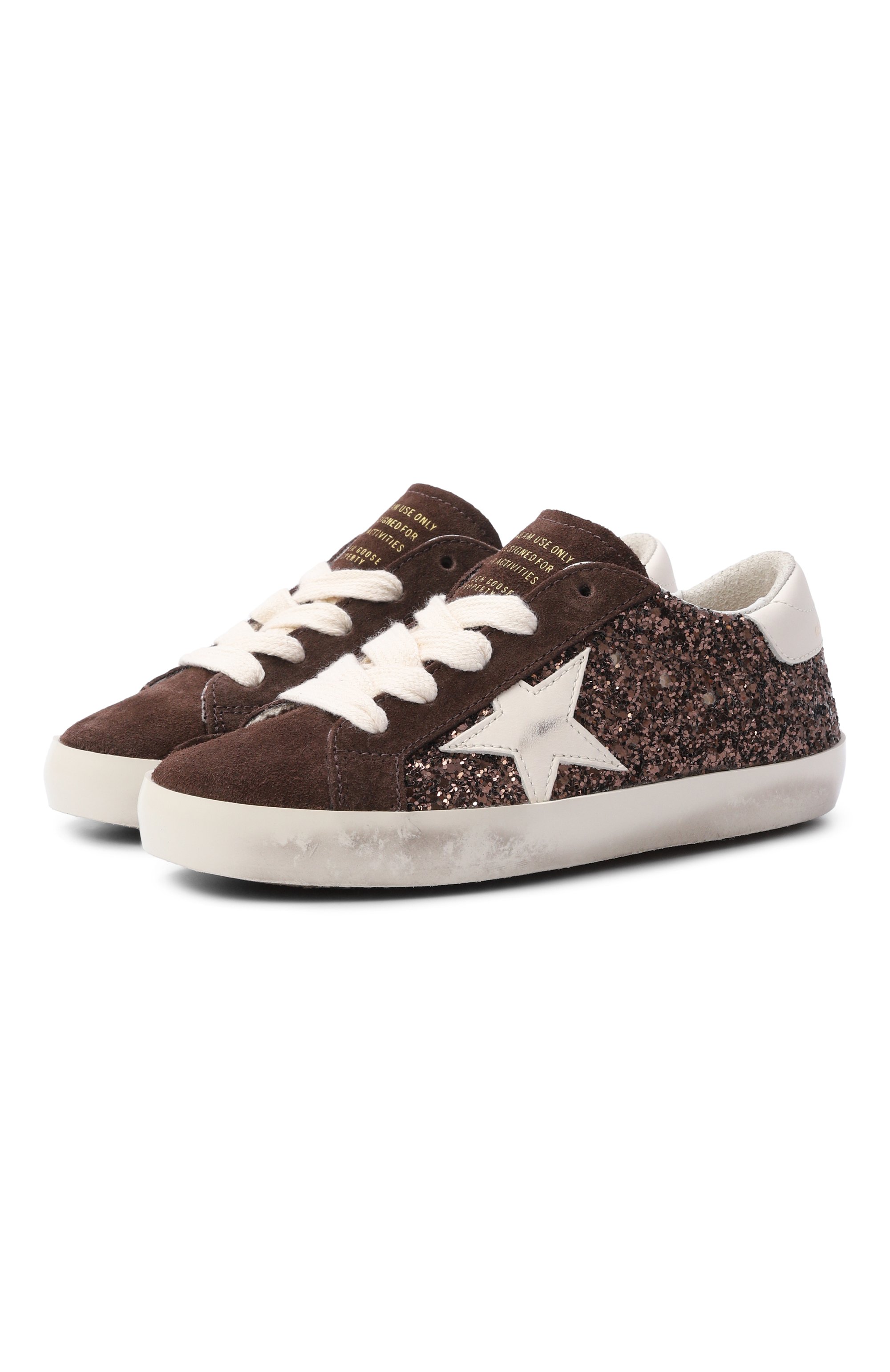 Комбинированные кеды super star GOLDEN GOOSE DELUXE BRAND коричневого цвета по цене 32650 руб., арт. GYF00101.F008660, фото 1 Комбинированные кеды super star GOLDEN GOOSE DELUXE BRAND, арт. GYF00101.F008660, фото 1