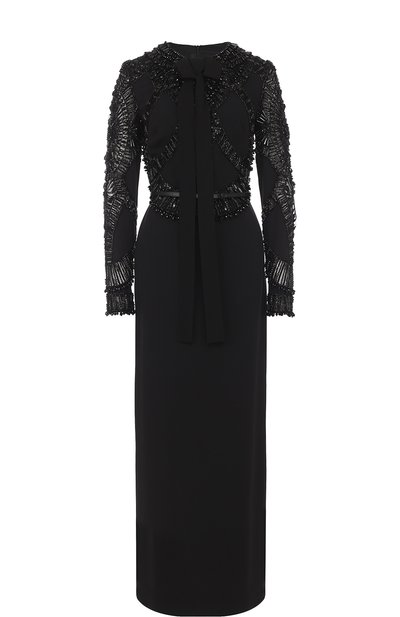Женское приталенное платье-макси с вышивкой ELIE SAAB, арт. 9025