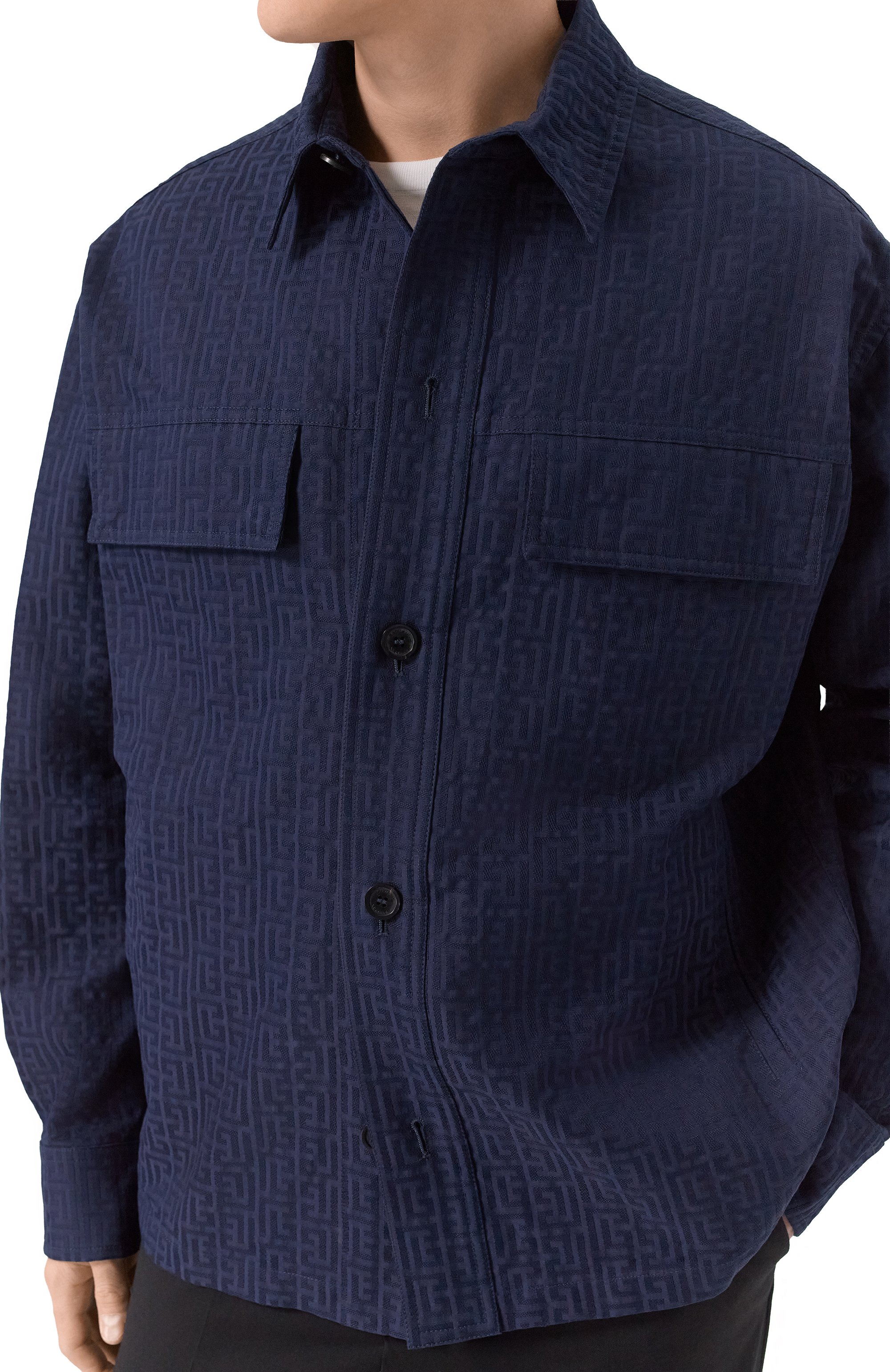 Хлопковая куртка-рубашка BALMAIN, арт. GH1TH881/CG41, фото 5