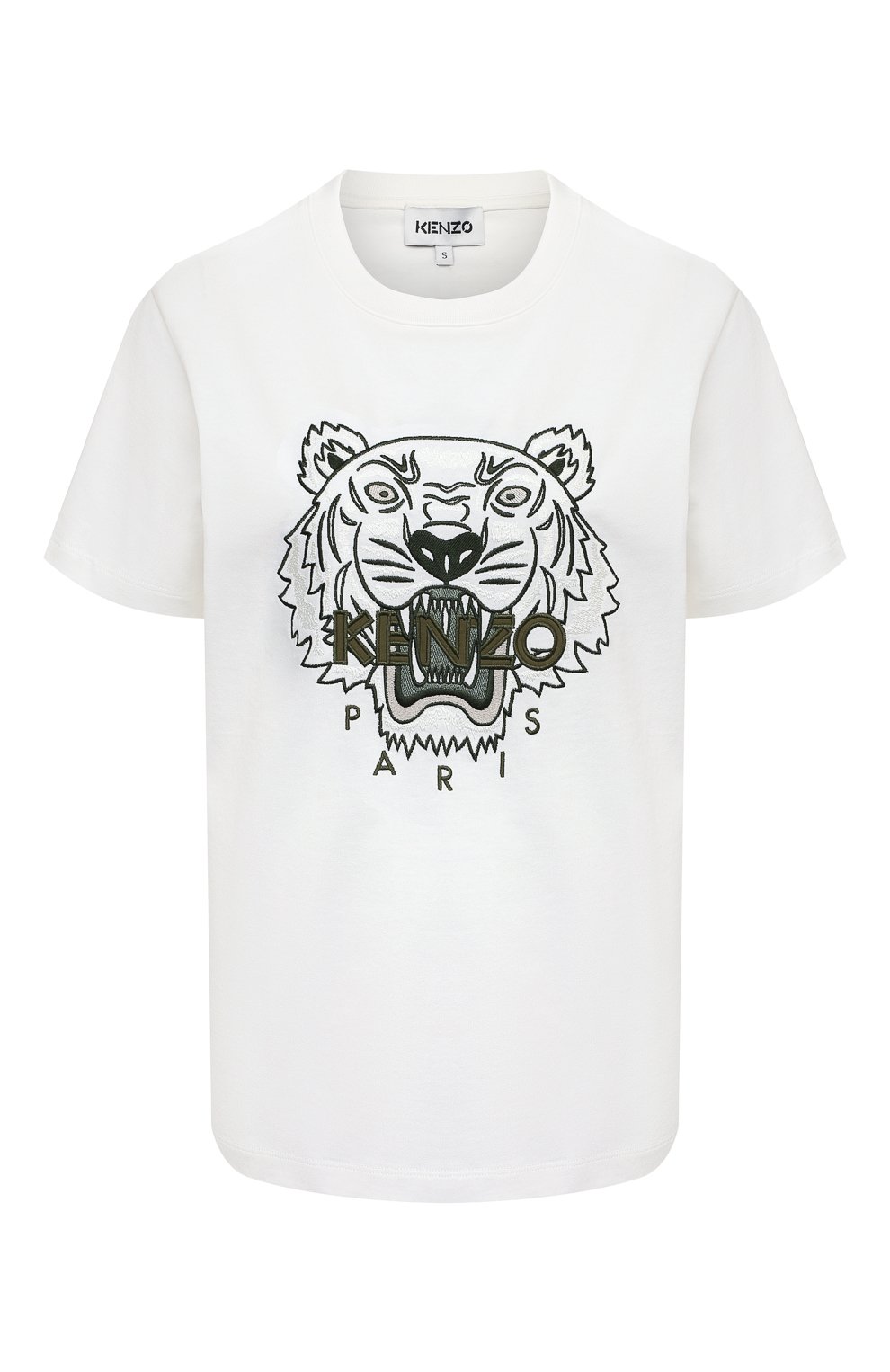 Хлопковая футболка KENZO белого цвета по цене 13350 руб., арт. FB52TS9124YE, фото 1 Хлопковая футболка KENZO, арт. FB52TS9124YE, фото 1