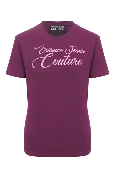 Женская хлопковая футболка VERSACE JEANS COUTURE, арт. 79HAHT05/CJ03T