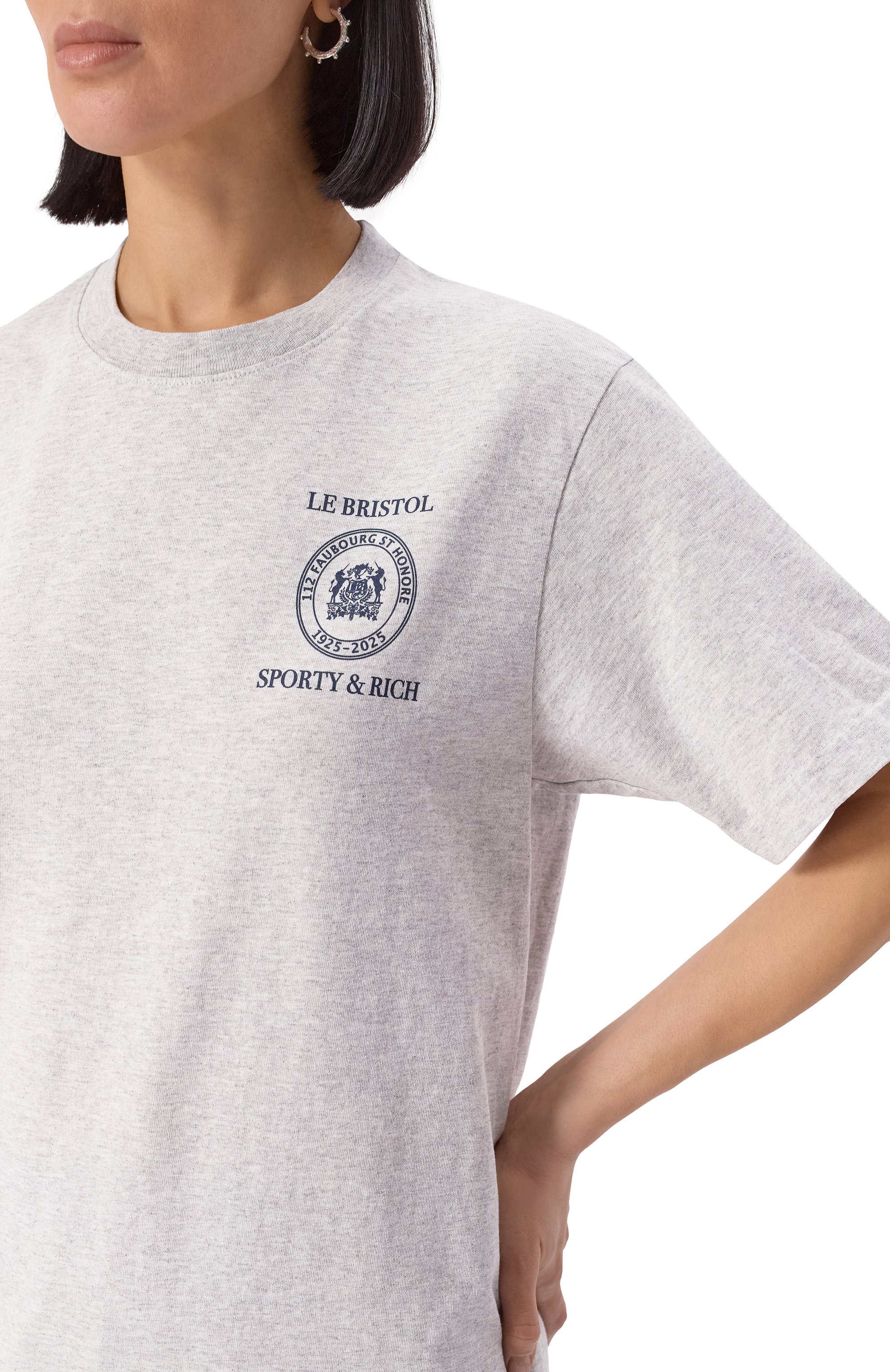 Хлопковая футболка sporty & rich x le bristol paris SPORTY AND RICH, арт. T0043517620GY03, фото 9