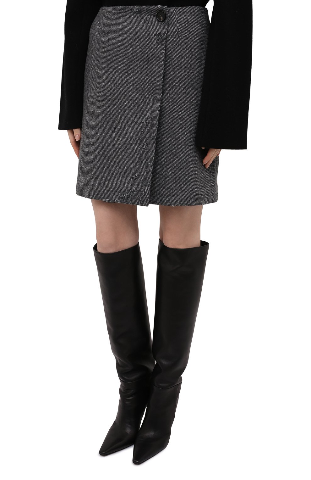 Юбка MSGM серого цвета по цене 38650 руб., арт. 3142MDD103 217502, фото 3 Юбка MSGM, арт. 3142MDD103 217502, фото 3