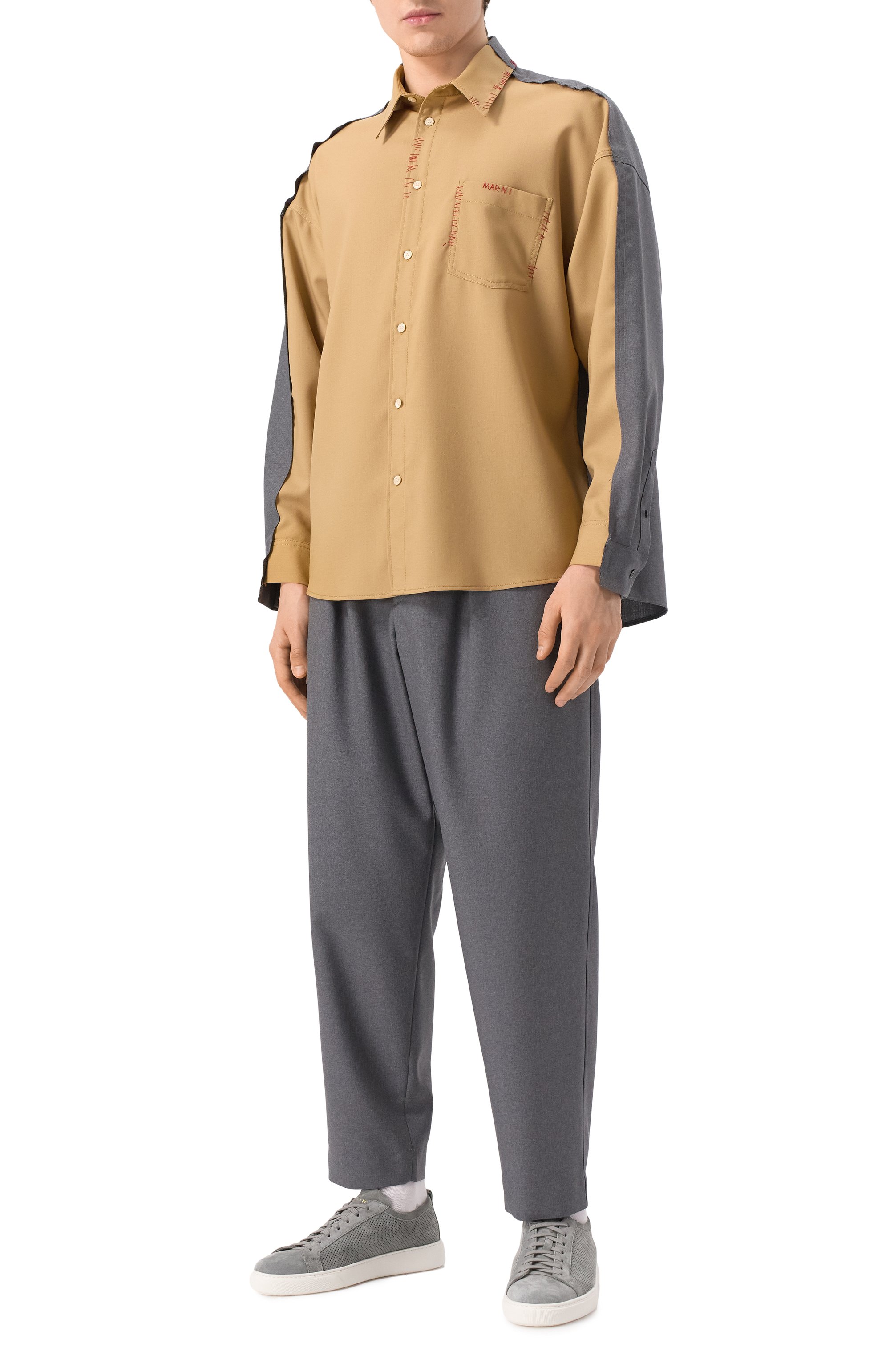 Шерстяная рубашка MARNI, арт. CUMU0278QS/TW839, фото 2