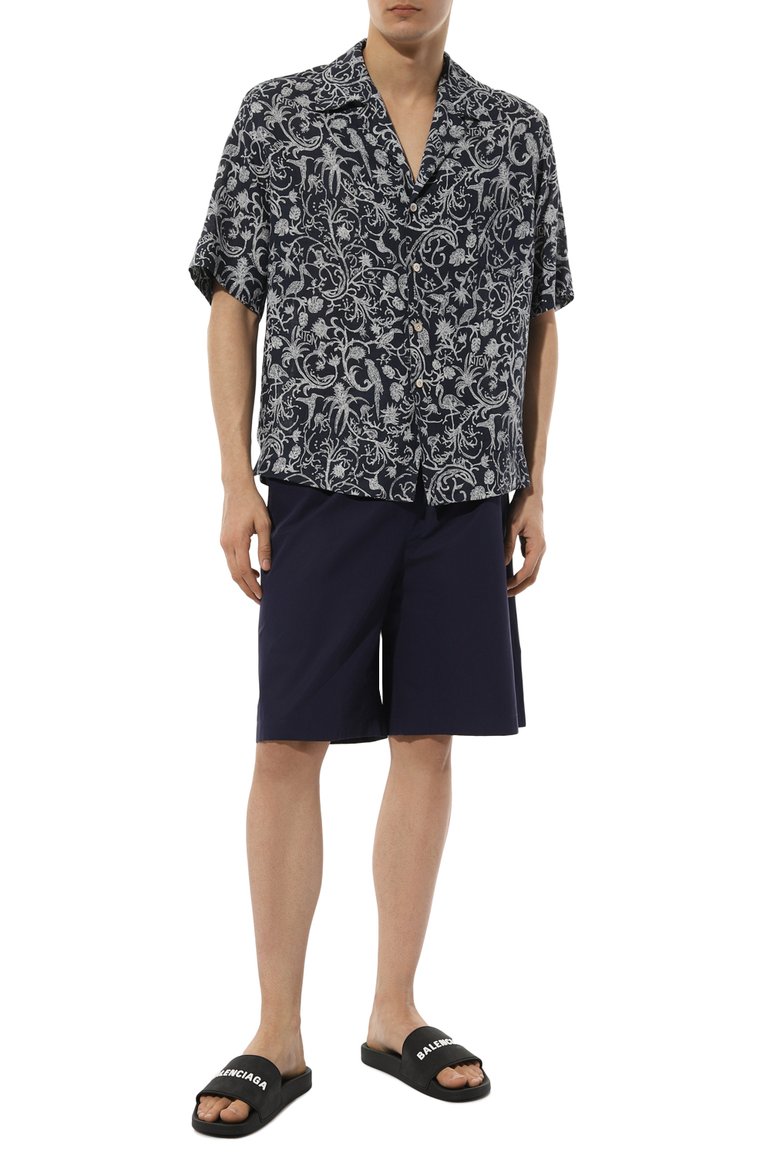 Мужские шлепанцы pool BALENCIAGA черного цвета, арт. 565826/W1S80/1006 | Фото 2 (Нос: Не проставлено; Материал внешний: Экокожа; Материал внутренний: Текстиль; Материал: Резина)