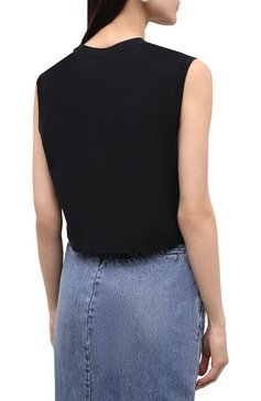 Женский хлопковый топ ALEXANDERWANG.T черного цвета, арт. 4CC3211283 | Фото 4 (Рукава: Короткие; Материал внешний: Хлопок; Длина (для топов): Укороченные; Стили: Минимализм; Драгоценные камни: Проставлено; Материал сплава: Проставлено)