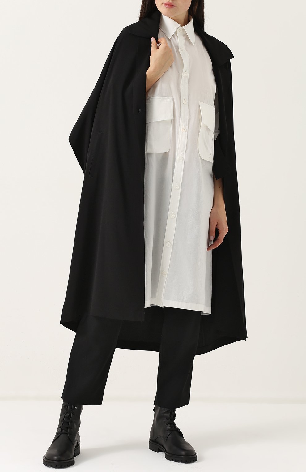 Хлопковое платье-рубашка с накладными карманами Y`S, арт. YQ-D05-030, фото 2