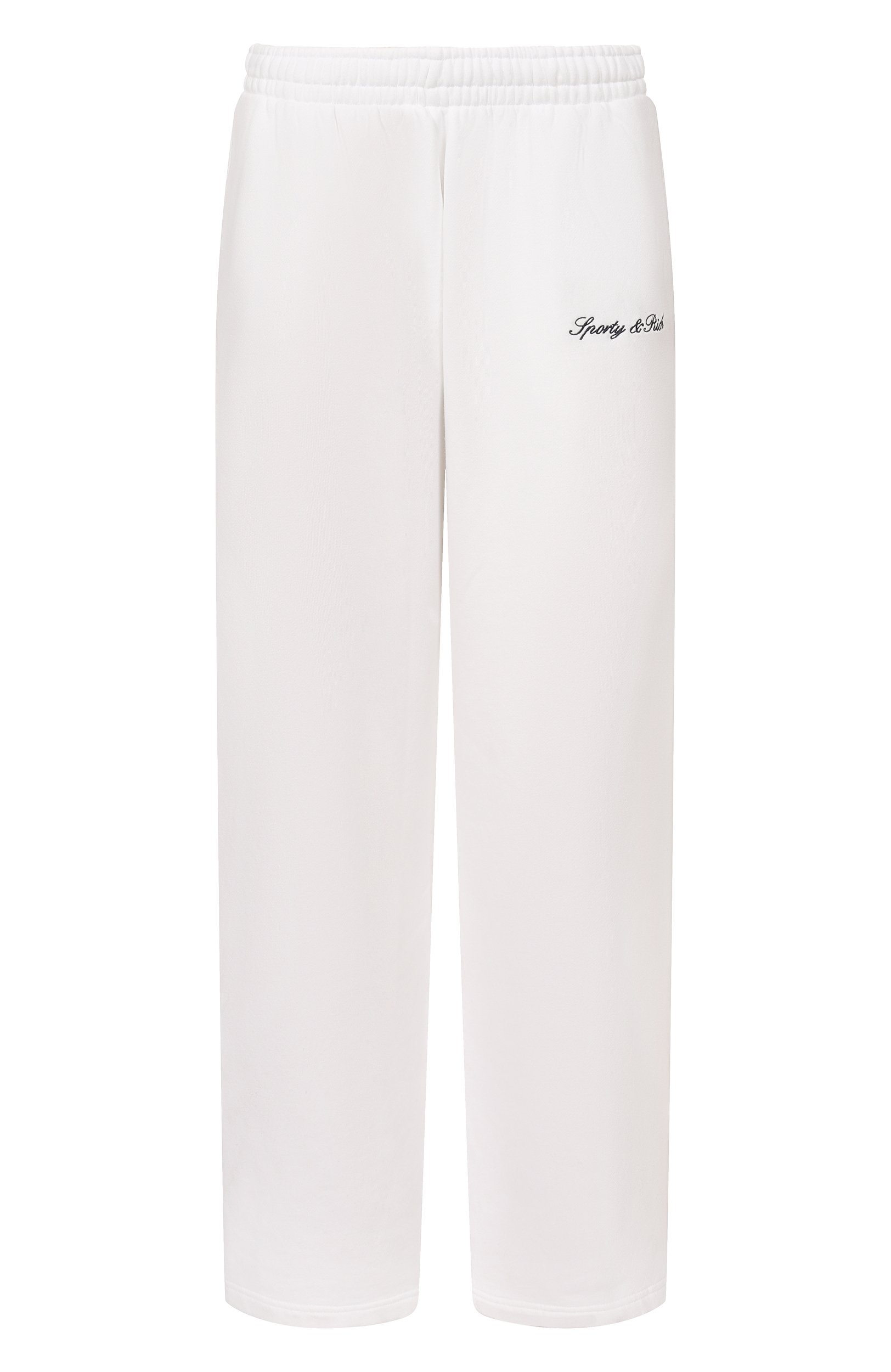 Хлопковые брюки SPORTY AND RICH белого цвета по цене 32200 руб., арт. PA071712326WH01, фото 1 Хлопковые брюки SPORTY AND RICH, арт. PA071712326WH01, фото 1