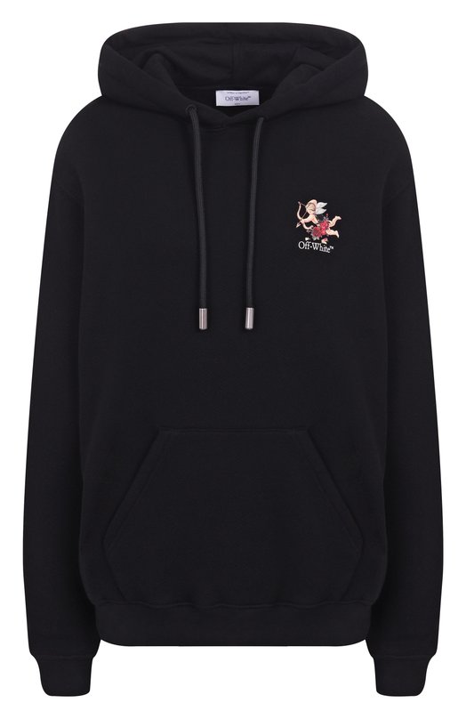 Хлопковое худи Off-White 0WBB064S25FLE0011001 Чёрный 0WBB064S25FLE0011001