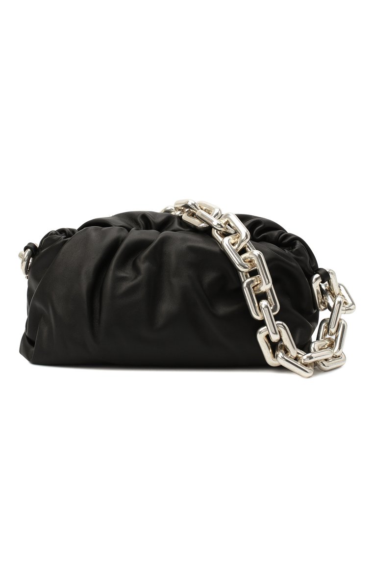 Женская сумка chain pouch BOTTEGA VENETA черного цвета, арт. 620230/VCP40 | Фото 6 (Сумки-технические: Сумки top-handle; Размер: medium; Материал: Натуральная кожа; Региональные ограничения белый список (Axapta Mercury): RU; Материал сплава: Проставлено; Драгоценные камни: Проставлено)