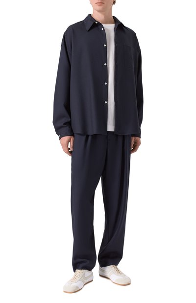 Шерстяная рубашка MARNI темно-синего цвета по цене 89950 руб., арт. CUMU0061A3/UTW839, фото 2 Шерстяная рубашка MARNI, арт. CUMU0061A3/UTW839, фото 2