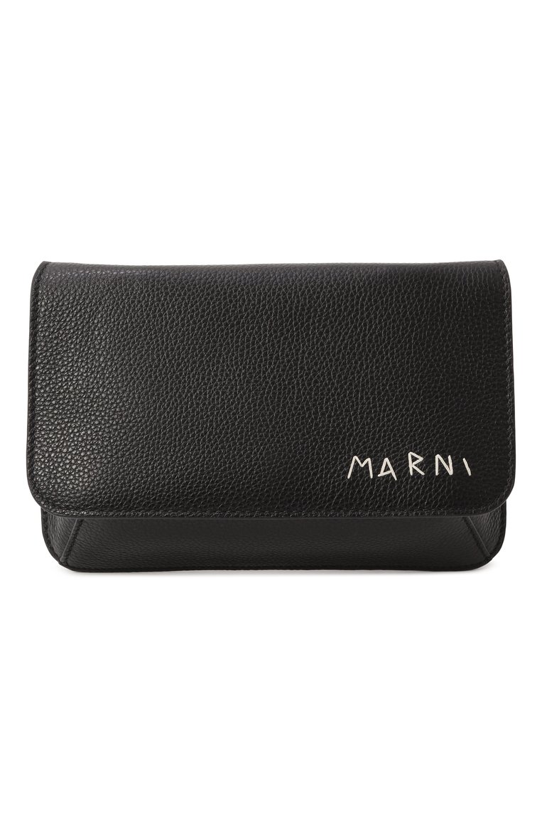 Женская сумка MARNI черного цвета, арт. PHMI0023U0/P6533 | Фото 1 (Драгоценные камни: Проставлено; Материал: Натуральная кожа; Размер: mini; Ремень/цепочка: На ремешке; Материал сплава: Проставлено)