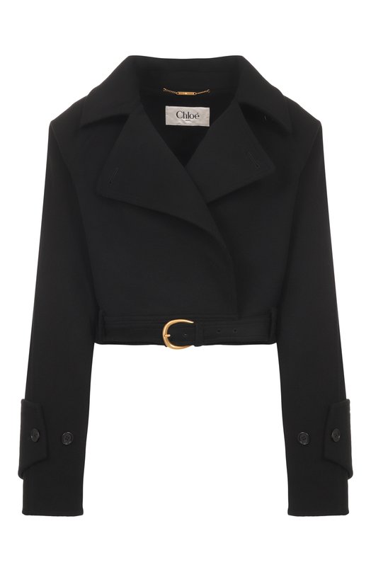 Шерстяное полупальто Chloé CH25WMA16071 Чёрный CH25WMA16071