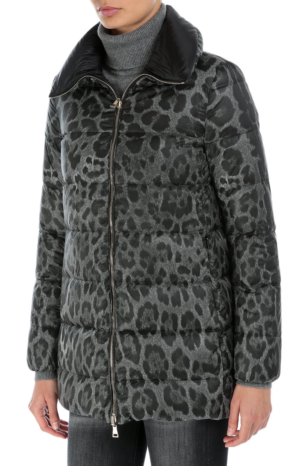Стеганый пуховик с высоким воротником и леопардовым принтом MONCLER, арт. B2-093-49414-00-53596, фото 3