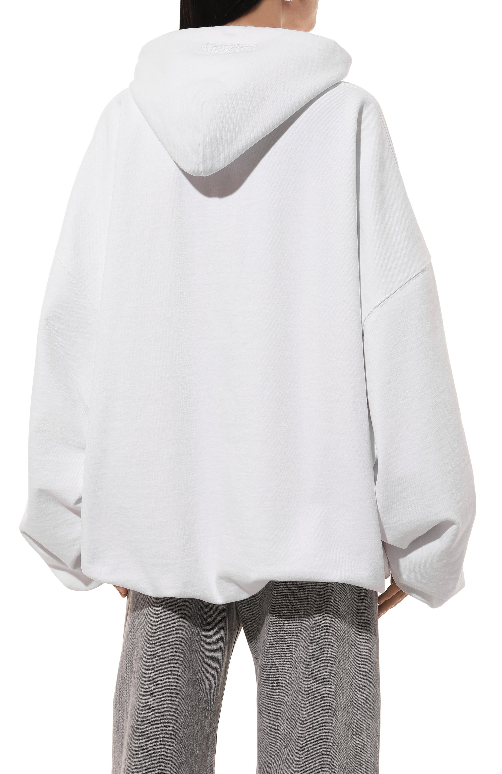 Хлопковое худи VETEMENTS белого цвета по цене 91950 руб., арт. UA66HD640W, фото 4 Хлопковое худи VETEMENTS, арт. UA66HD640W, фото 4