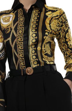 Женский кожаный ремень medusa VERSACE черного цвета, арт. 1004009/DV3T | Фото 2 (Материал: Натуральная кожа; Нос: Не проставлено)