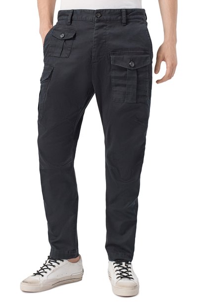 Хлопковые брюки-карго DSQUARED2 черного цвета по цене 67500 руб., арт. S74KB0818/S39021, фото 3 Хлопковые брюки-карго DSQUARED2, арт. S74KB0818/S39021, фото 3