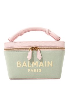Женская сумка b-army BALMAIN светло-зеленого цвета, арт. DN1BG921/TCNY | Фото 1 (Материал: Текстиль; Ремень/цепочка: На ремешке; Драгоценные камни: Проставлено; Размер: mini; Материал сплава: Проставлено)