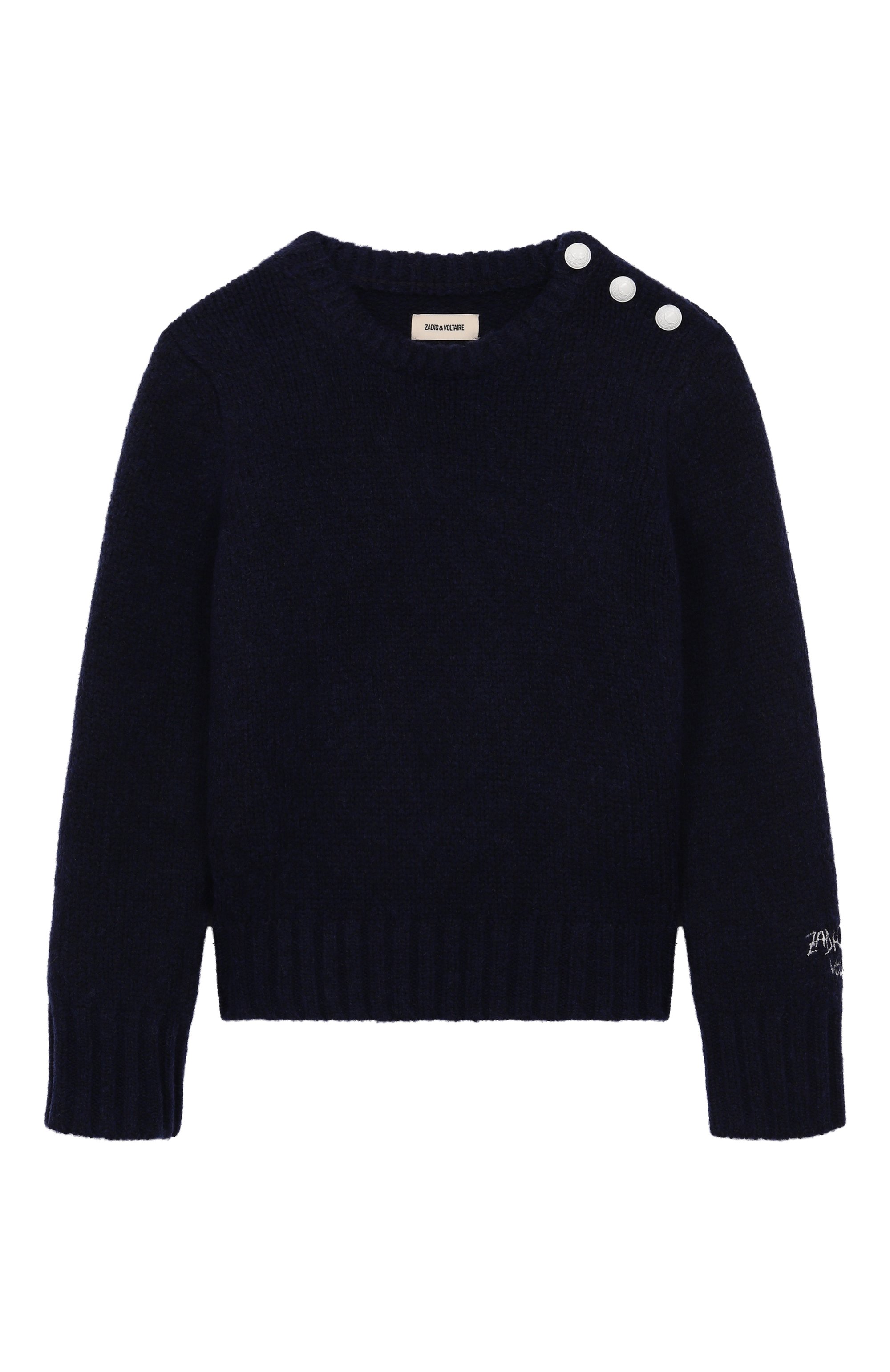 Шерстяной свитер ZADIG AND VOLTAIRE темно-синего цвета по цене 29950 руб., арт. X60431, фото 1 Шерстяной свитер ZADIG AND VOLTAIRE, арт. X60431, фото 1