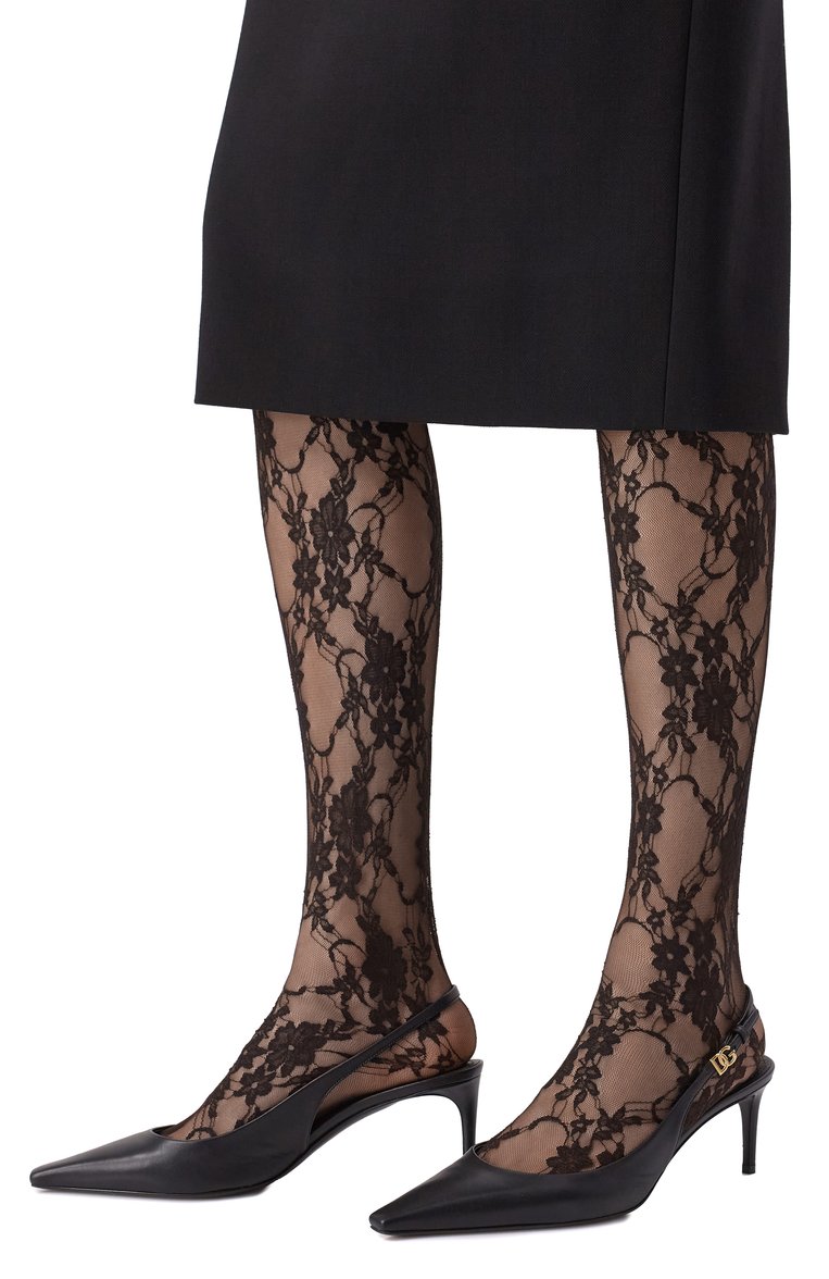 Женские кожаные туфли mun 60 DOLCE & GABBANA черного цвета, арт. CG0805/A1953 | Фото 3 (Материал внутренний: Натуральная кожа; Подошва: Плоская; Каблук высота: Средний; Материал внешний: Натуральная кожа; Каблук тип: Шпилька; Женское Кросс-КТ: Слингбэки; Автоматизация ТО: Проставлено; Автоматизация состава: Проставлено)