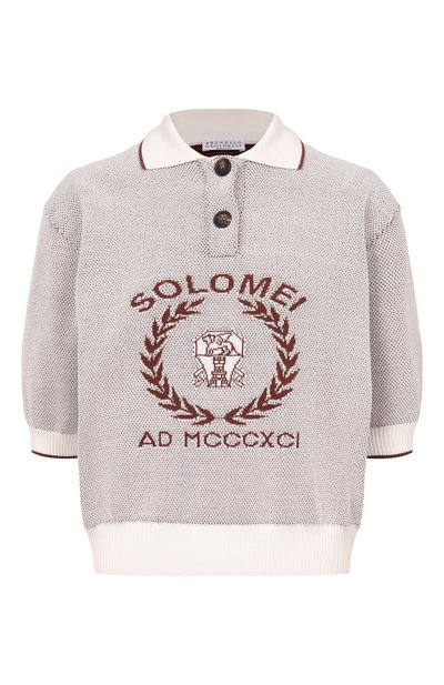 Женское хлопковое поло BRUNELLO CUCINELLI, арт. M19255805