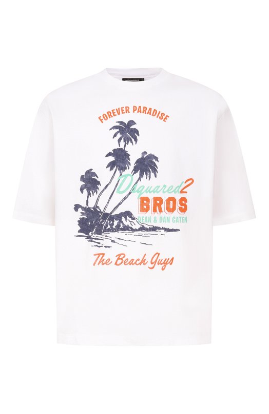 Хлопковая футболка Dsquared2 S74GD1547/D20106 Белый S74GD1547/D20106
