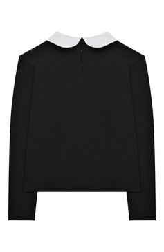 Детская хлопковый лонгслив DOLCE & GABBANA темно-синего цвета, арт. L5JTJS/G7E0L/8-14 | Фото 2 (Рукава: Длинные; Материал внешний: Хлопок; Девочки Кросс-КТ: Лонгслив-одежда; Материал сплава: Проставлено; Драгоценные камни: Проставлено)