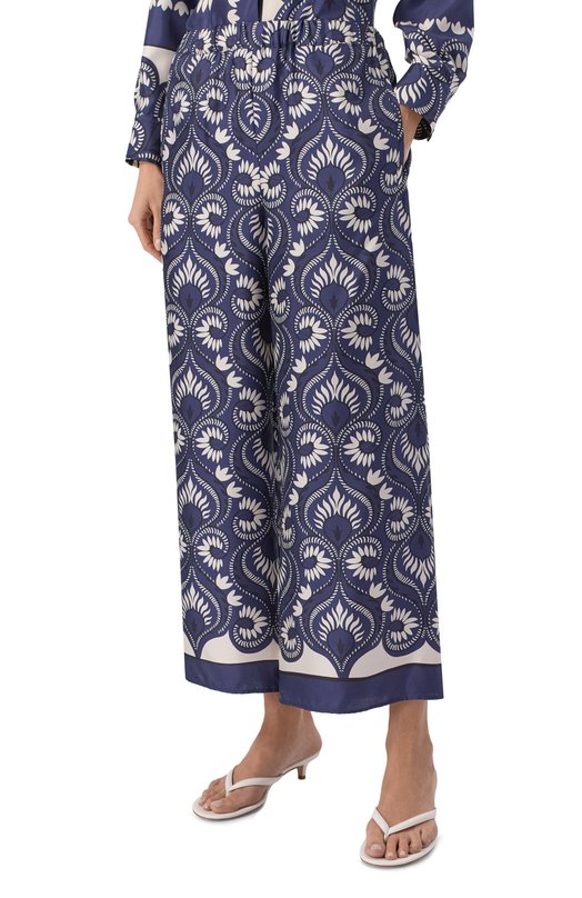 Шелковые брюки Weekend Max Mara WKD0TTIC0 Синий  WKD0TTIC0 Фото 3