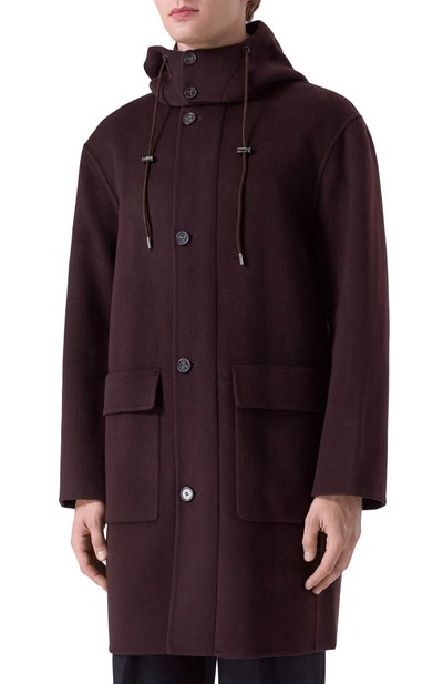 Пальто из шерсти и кашемира 12 STOREEZ бордового цвета по цене 65000 руб., арт. 134078, фото 3 Пальто из шерсти и кашемира 12 STOREEZ, арт. 134078, фото 3