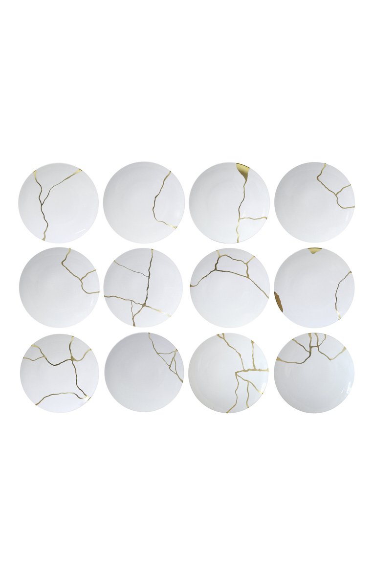 Набор из 12 обеденных тарелок kintsugi BERNARDAUD белого цвета, арт. 1095/21259-2X6 | Фото 1 (Статус проверки: Проверена категория; Интерьер Кросс-КТ: Обеденная посуда; Нос: Не проставлено; Региональные ограничения белый список (Axapta Mercury): Не проставлено; Коллекция: Kintsugi; Ограничения доставки: fragile-2)