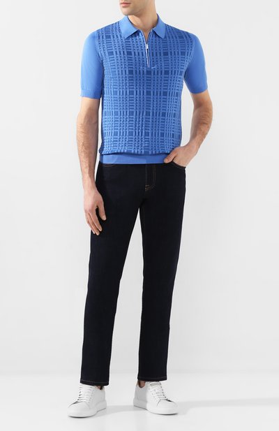 Поло с отделкой из кожи аллигатора ZILLI, арт. MBT-PZ092-CR0C1/MC03/AMIS, фото 2