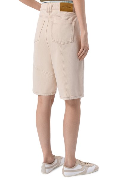 Джинсовые шорты HALFBOY кремового цвета по цене 46350 руб., арт. HS261WB004 DM013/BERMUDA, фото 4 Джинсовые шорты HALFBOY, арт. HS261WB004 DM013/BERMUDA, фото 4