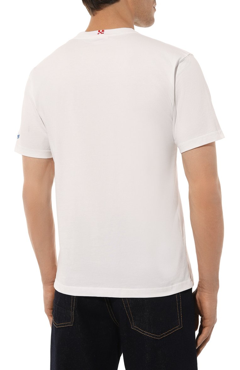 Мужская хлопковая футболка MC2 SAINT BARTH белого цвета, арт. STBM TSHIRT MAN/TSHM001/02203B | Фото 4 (Длина (для топов): Стандартные; Материал внешний: Хлопок; Рукава: Короткие; Принт: С принтом; Стили: Кэжуэл; Кросс-КТ: Пляж, Джерси; Мужское Кросс-КТ: Футболка-одежда)