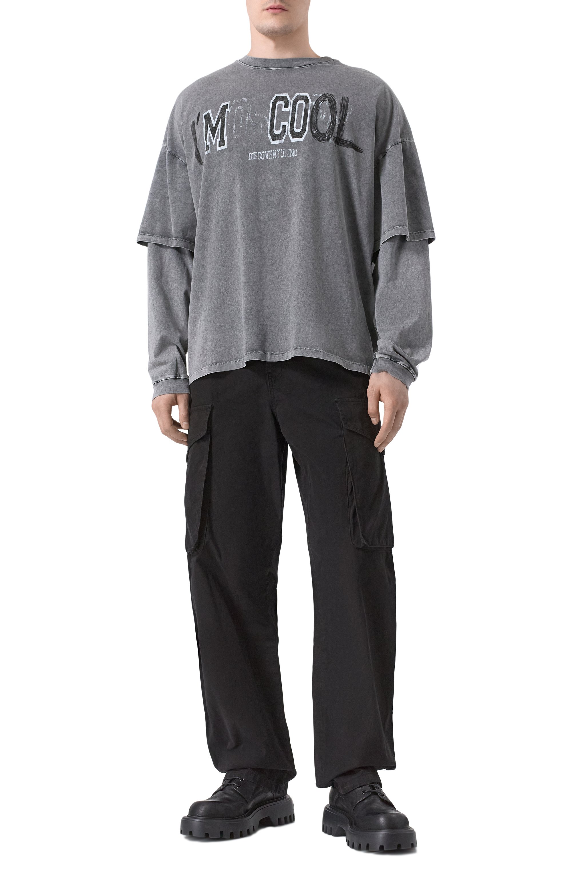 Хлопковый лонгслив DIEGO VENTURINO, арт. DVTSMLCC00L, фото 2