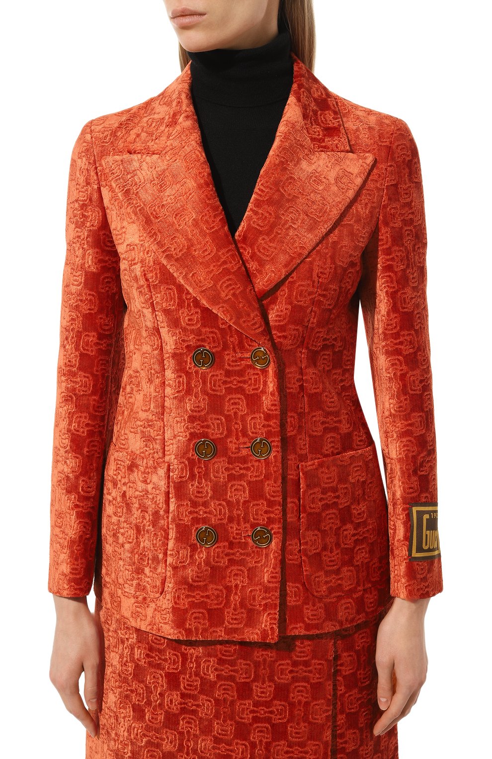 Жакет GUCCI красного цвета по цене 403200 руб., арт. 676392 ZAH5A, фото 3 Жакет GUCCI, арт. 676392 ZAH5A, фото 3