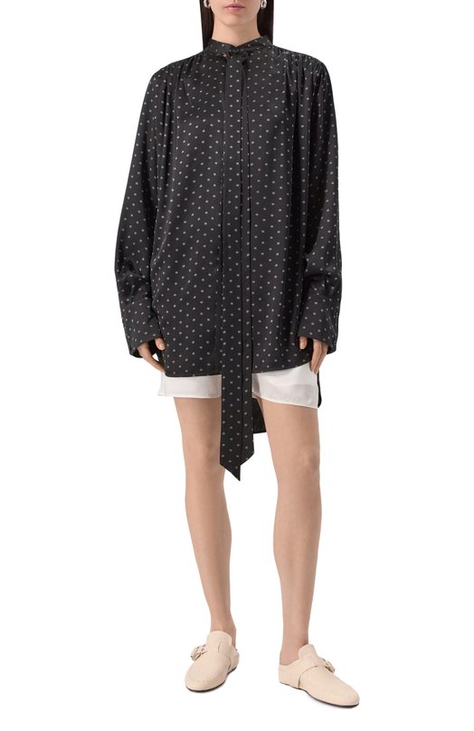 Атласная блузка Ann Demeulemeester B0012793/FA618 Чёрный  B0012793/FA618 Фото 3