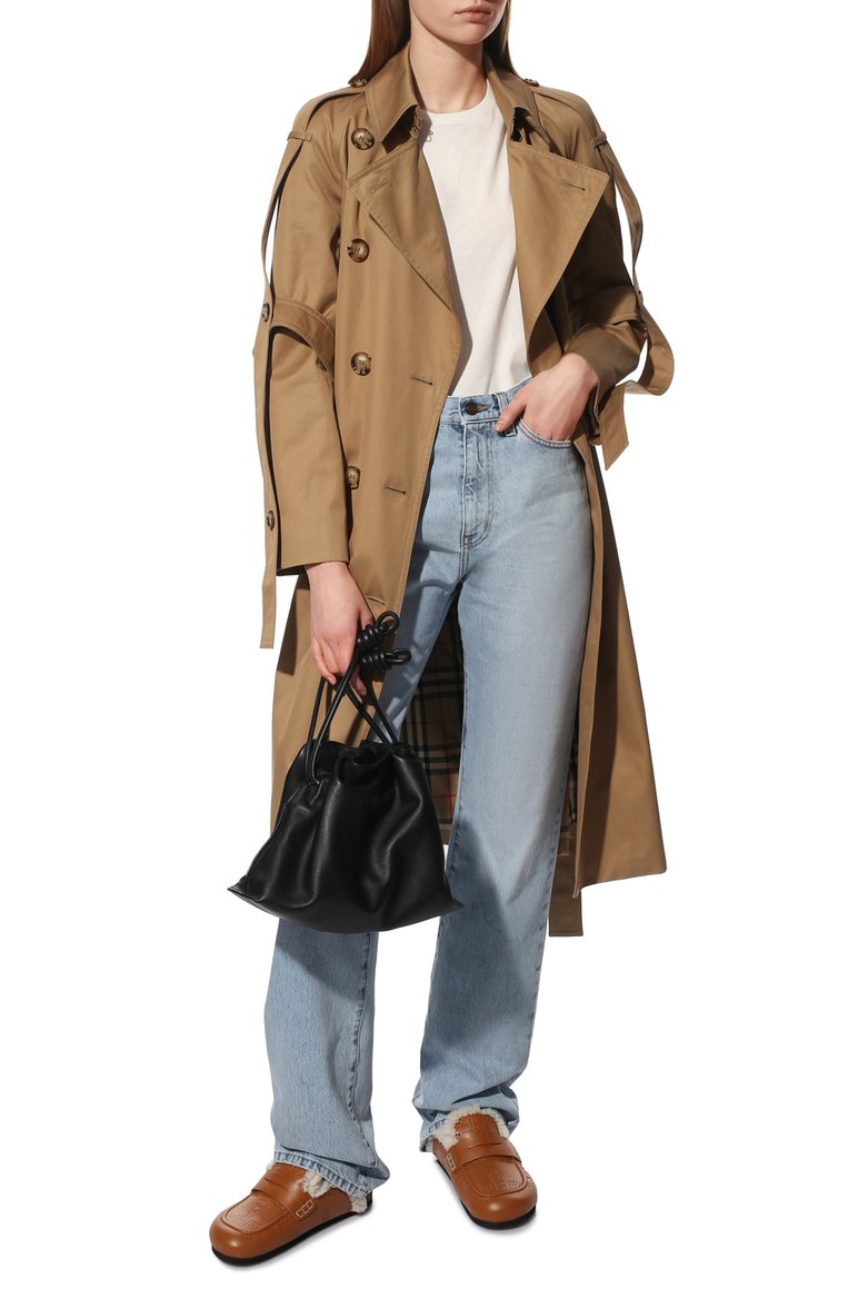 Женские кожаные сабо JW ANDERSON коричневого цвета, арт. ANW36016G/15007 | Фото 2 (Материал утеплителя: Натуральный мех; Каблук высота: Без каблука; Каблук тип: Устойчивый; Подошва: Платформа; Материал внешний: Натуральная кожа)