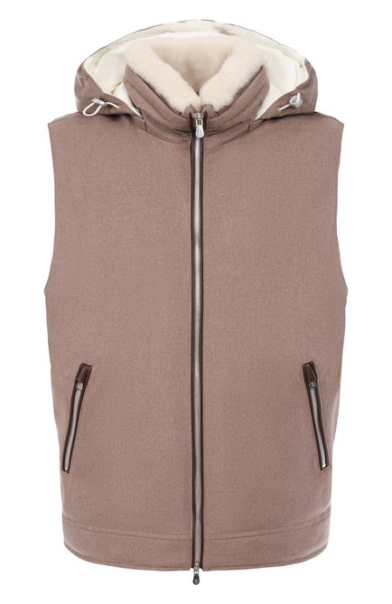 Мужской жилет с воротником из овчины BRUNELLO CUCINELLI, арт. MM4701656