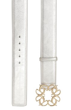 Женский кожаный ремень ELIE SAAB серебряного цвета, арт. BE001N | Фото 3 (Нос: Не проставлено; Материал: Натуральная кожа)