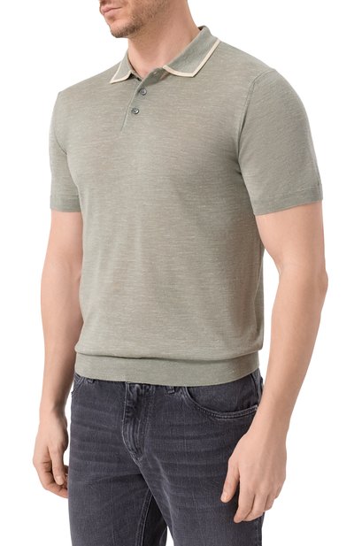 Поло из шерсти и шелка CORNELIANI светло-зеленого цвета по цене 86900 руб., арт. 27M545/2725130, фото 3 Поло из шерсти и шелка CORNELIANI, арт. 27M545/2725130, фото 3