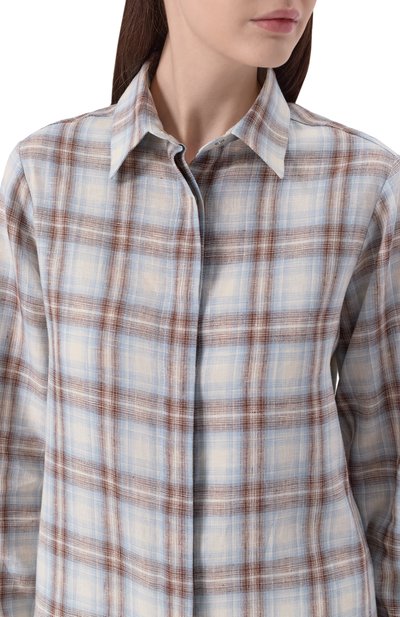 Льняная рубашка KITON голубого цвета по цене 112000 руб., арт. D54410H09641, фото 5 Льняная рубашка KITON, арт. D54410H09641, фото 5