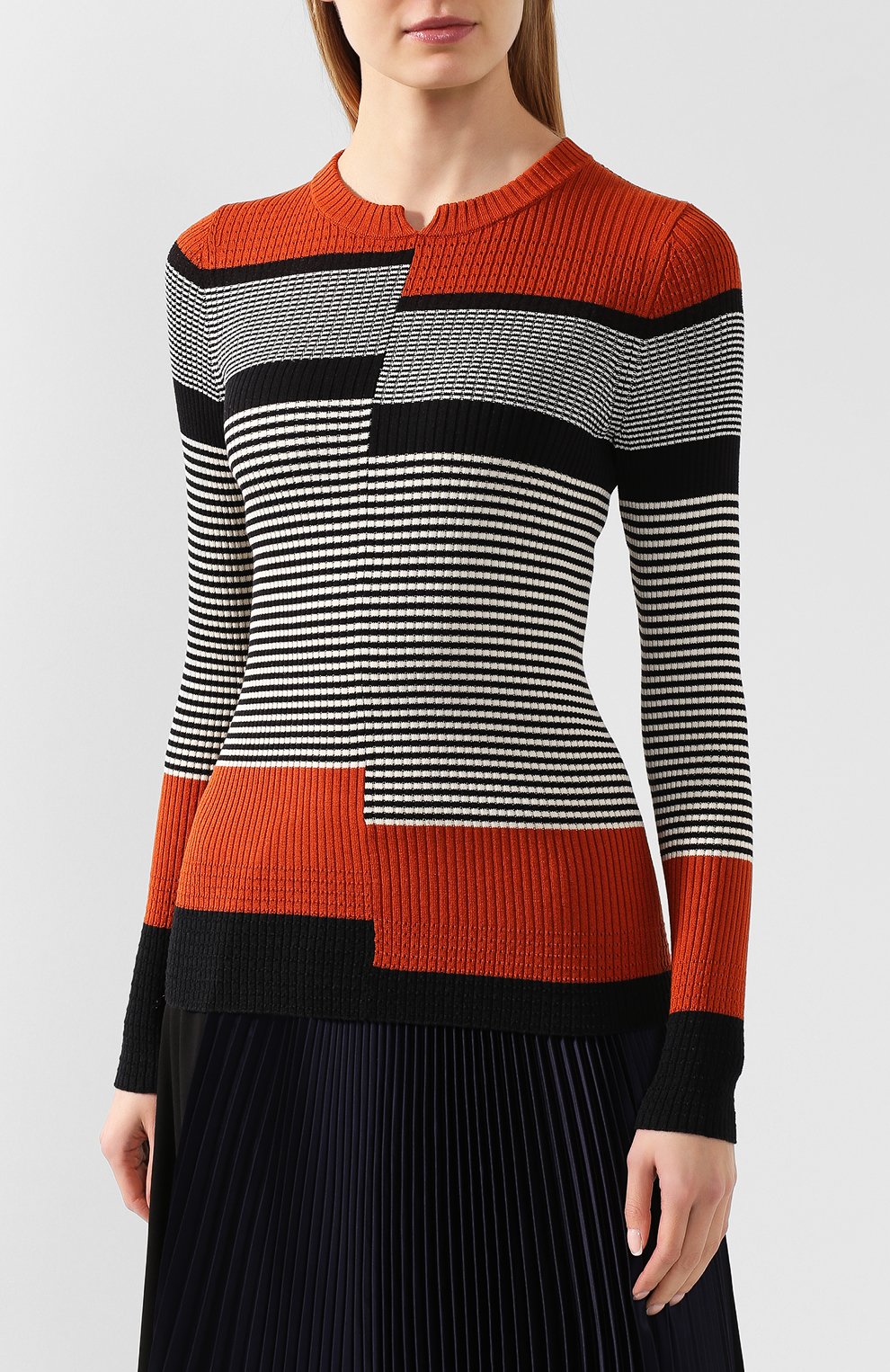 Пуловер из смеси шелка и хлопка PROENZA SCHOULER WHITE LABEL, арт. WL2017362-KS044, фото 3