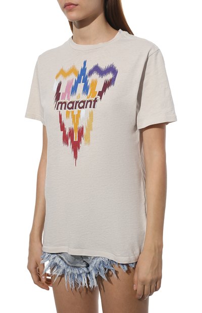 Хлопковая футболка ISABEL MARANT ETOILE, арт. TS0406-22P052E/ZEWEL, фото 3