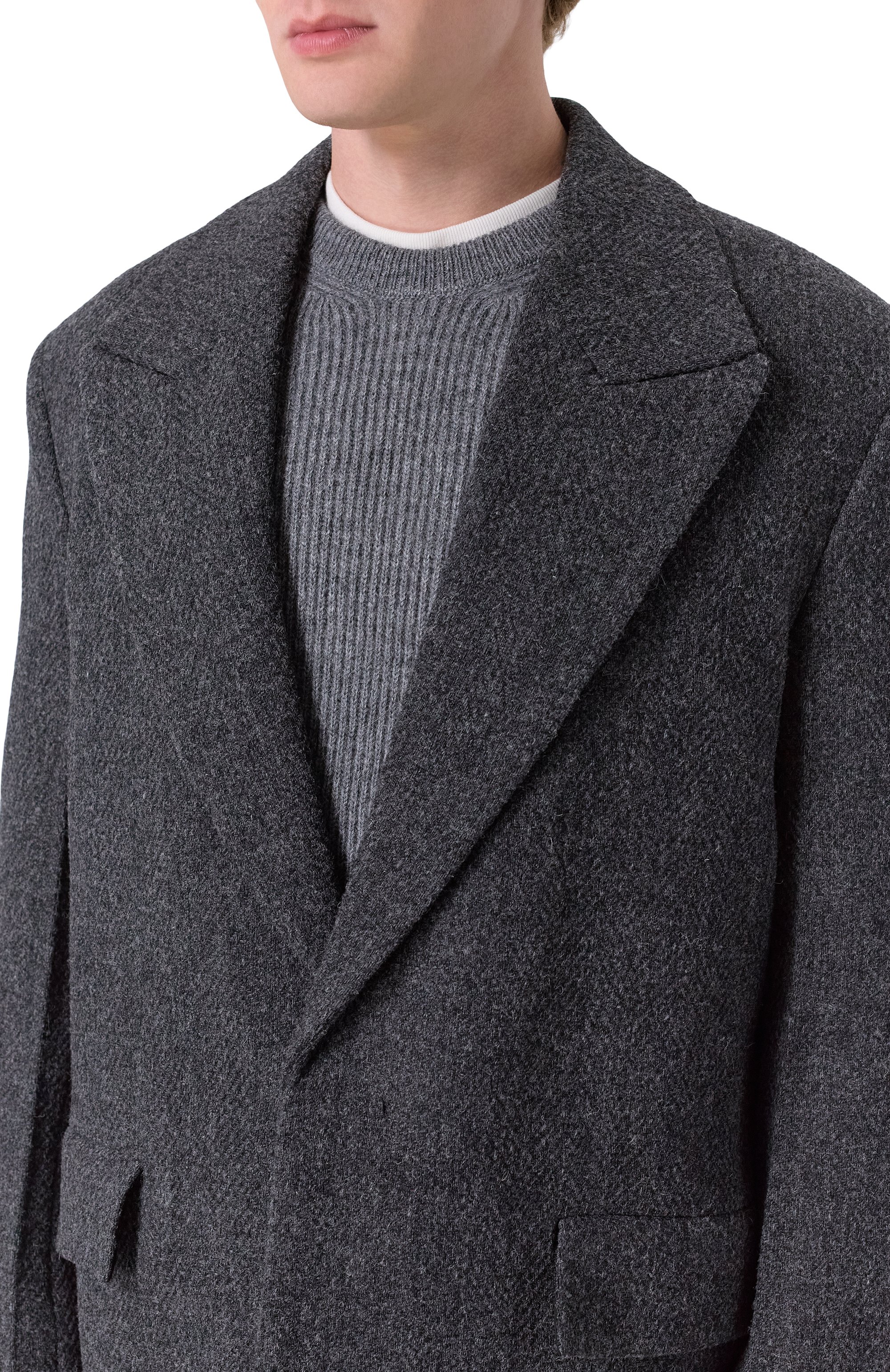 Шерстяное пальто JIL SANDER темно-серого цвета по цене 557500 руб., арт. J21AA0193/J40286, фото 5 Шерстяное пальто JIL SANDER, арт. J21AA0193/J40286, фото 5