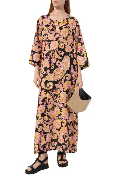 Льняное платье GUCCI разноцветного цвета по цене 216000 руб., арт. 623030 ZAD2W, фото 2 Льняное платье GUCCI, арт. 623030 ZAD2W, фото 2