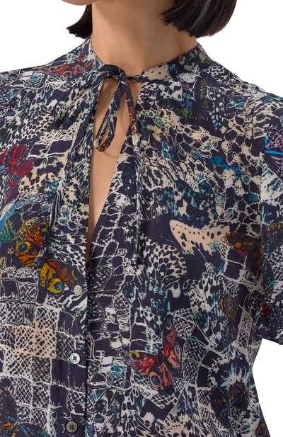 Блузка из вискозы ZADIG AND VOLTAIRE синего цвета по цене 26350 руб., арт. WWT001984, фото 5 Блузка из вискозы ZADIG AND VOLTAIRE, арт. WWT001984, фото 5