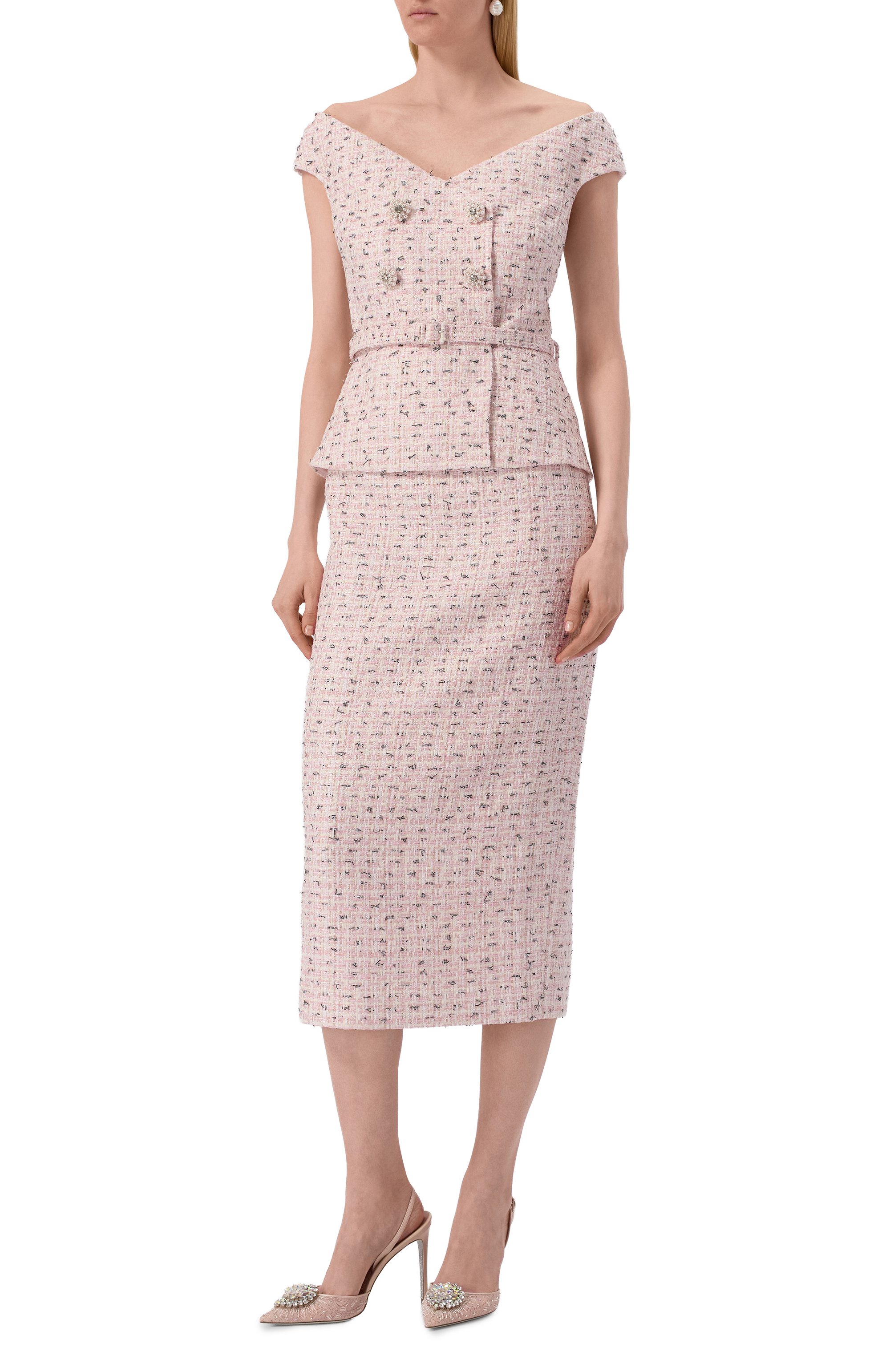 Твидовое платье SELF-PORTRAIT, арт. SS25003MP, фото 3