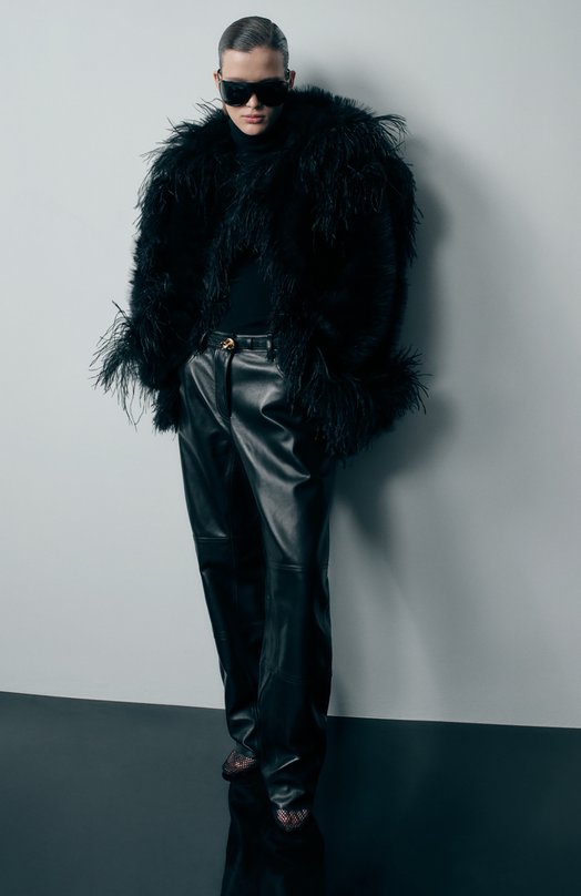 Кожаные брюки Jil Sander J02KA0341/J07187 Чёрный  J02KA0341/J07187 Фото 6