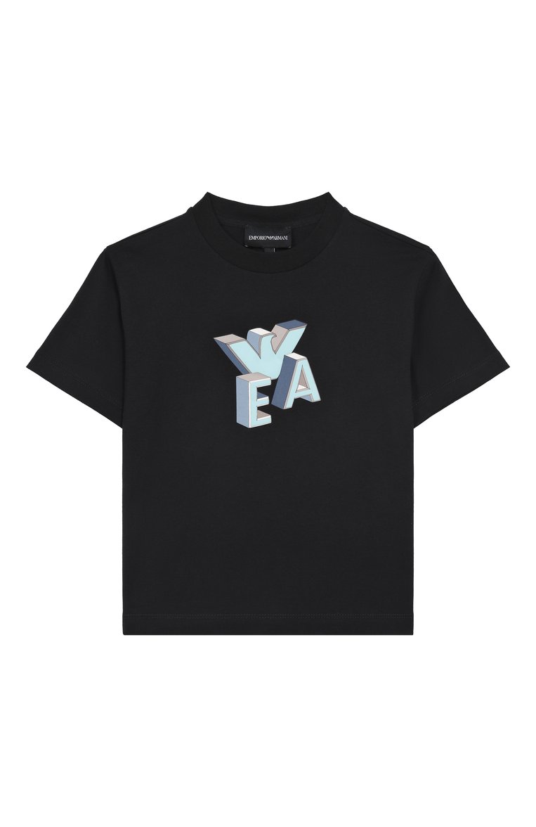 Детская комплект из двух футболок EMPORIO ARMANI разноцветного цвета, арт. EB000318/AF13913 | Фото 3 (Материал внешний: Хлопок; Рукава: Короткие; Мальчики Кросс-КТ: Футболка-одежда; Автоматизация состава: Проставлено; Автоматизация ТО: Проставлено; Ростовка одежда: 5 лет | 110 см, 13 - 15 лет | 158 см, 16 лет | 164 см, 10 - 11 лет | 140 - 146см, 4 года | 104 см, 8 лет | 128 см, 7 лет | 122 см, 6 лет | 116 см)